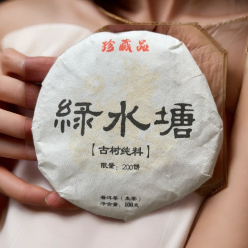 2023年绿水塘100g饼普洱茶（生茶）紧压茶