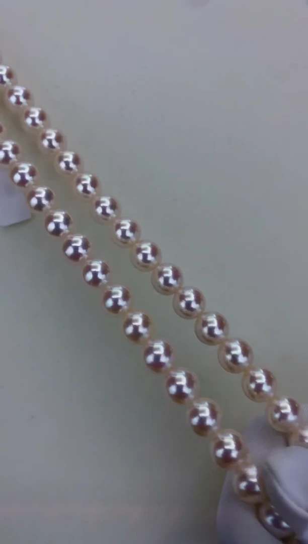 银S925镶嵌DA海水珍珠 GD071 8-8.5 rose p串链带大证