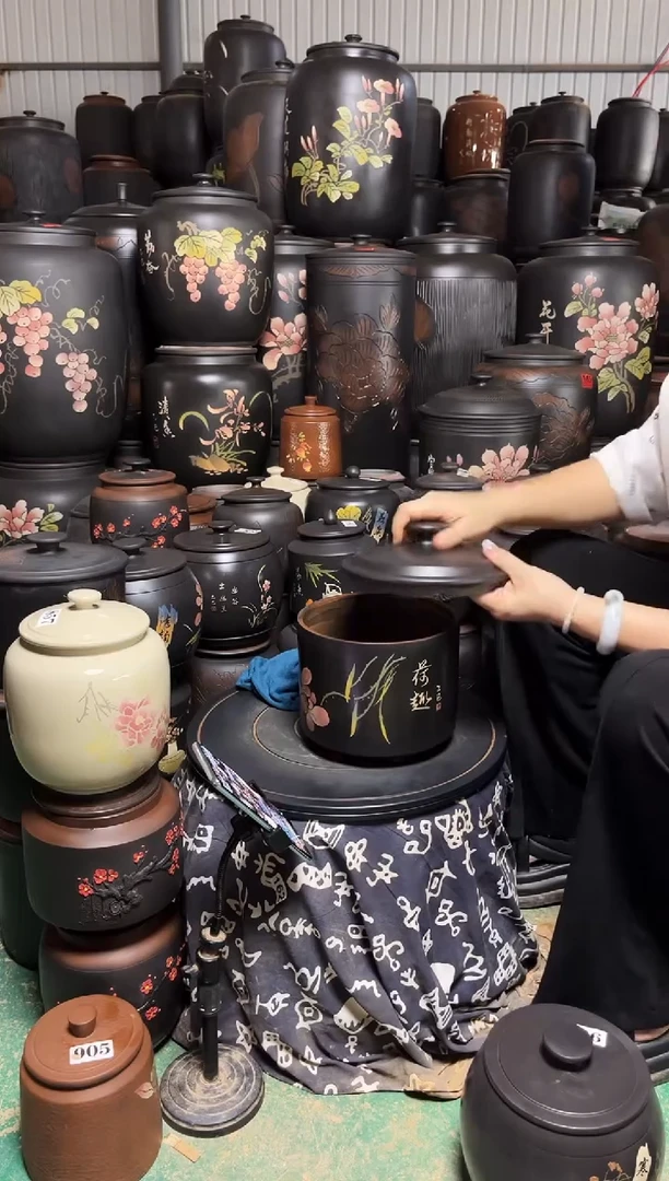 罐大大瑕疵茶叶罐 小五饼彩填  902