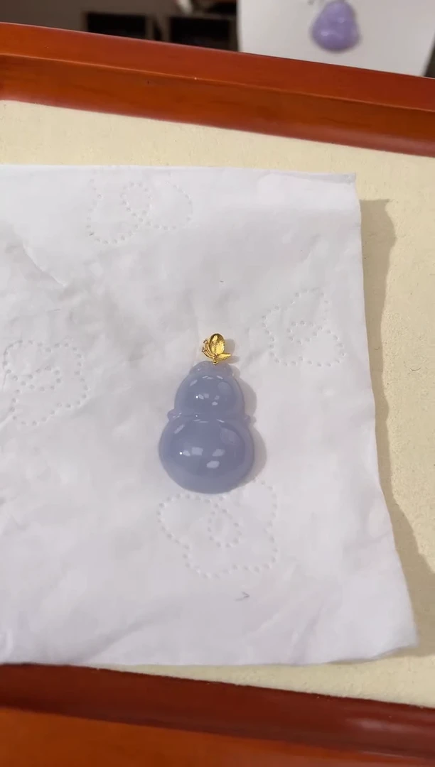 【闪购商品】翡翠颈饰18K金镶嵌天然缅甸a货翡翠