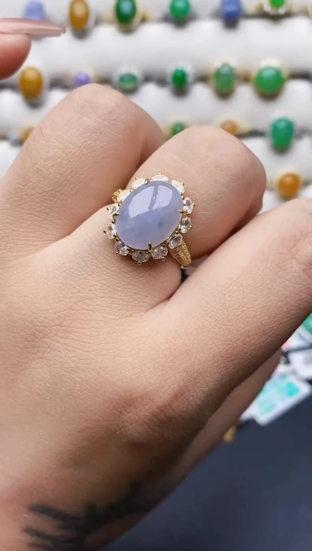 银S925镶嵌戒指翡翠0141