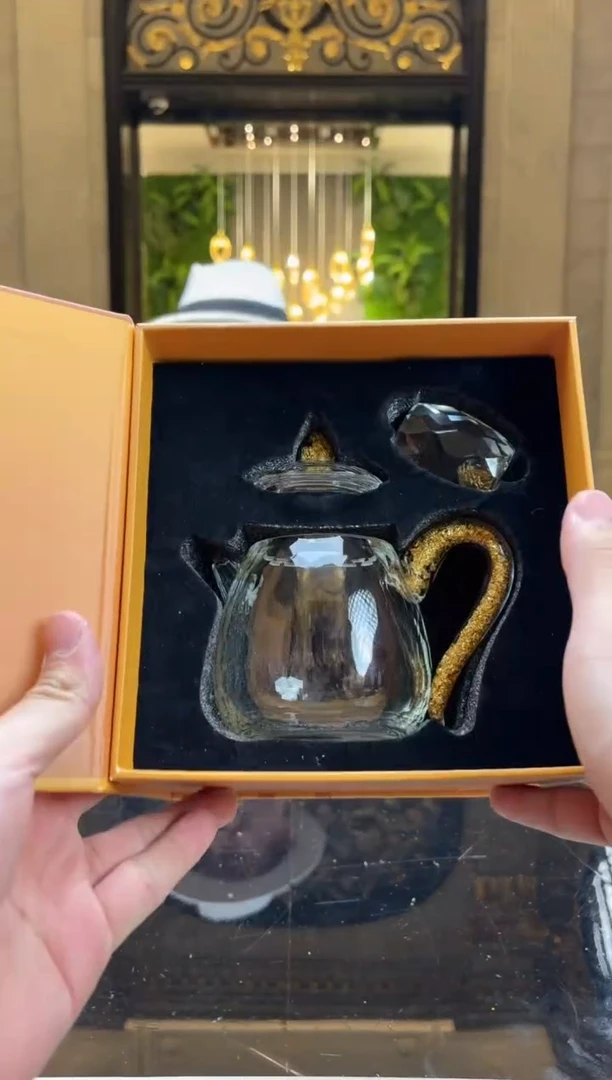 【闪购商品】茶宠茶壶水晶杯子一套