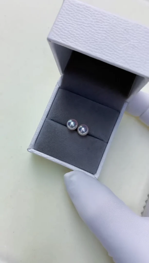 【闪购商品】海水珍珠饰品18K金镶嵌6-7素钉定制