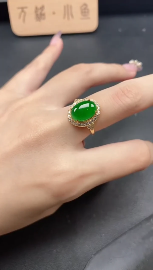 翡翠戒指银S925镶嵌51511