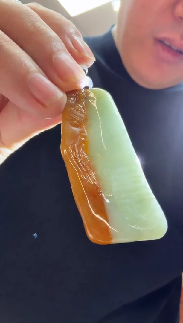 未镶嵌挂件翡翠A货翡翠孤品国雕谢林工