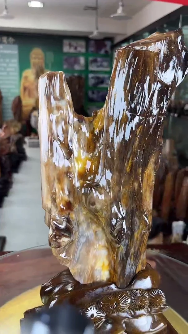 未镶嵌珠宝奇石硅化玉缅甸天然树化玉摆件