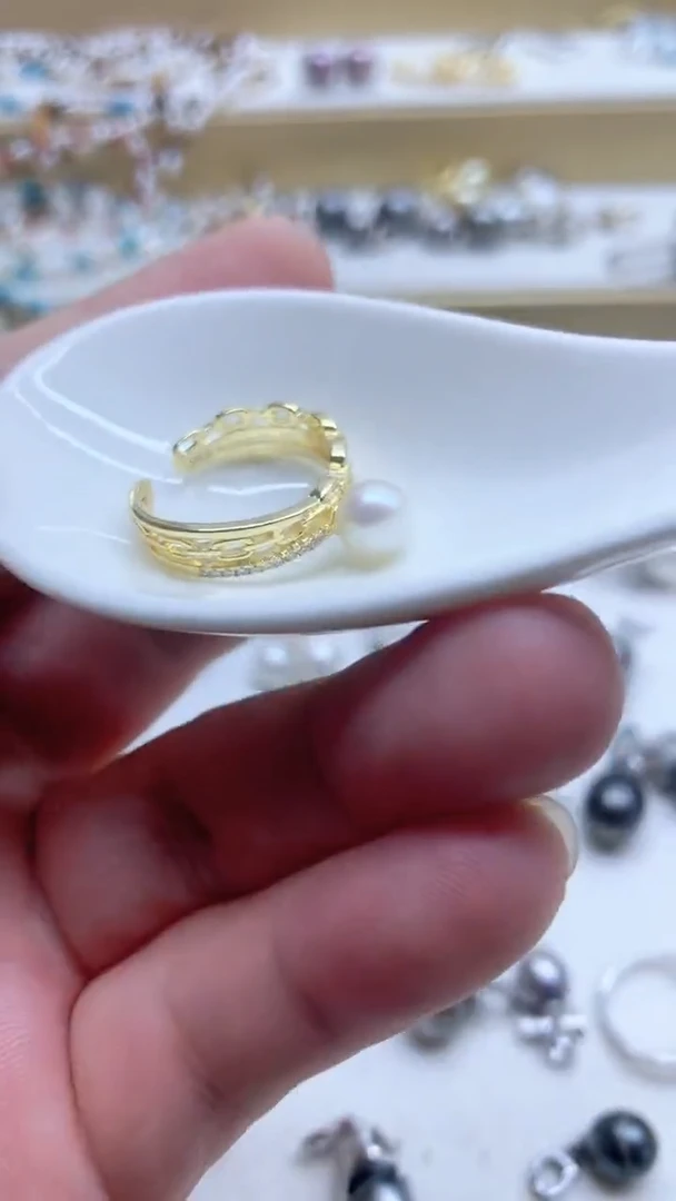 合金耳饰淡水珍珠6mm