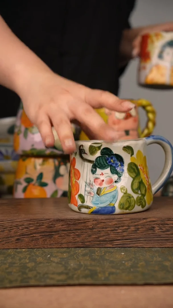 杯子泥垚手作 景德镇手工手绘器物