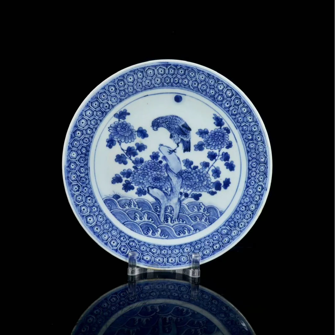 17: 清咸丰青花英雄独立纹盘