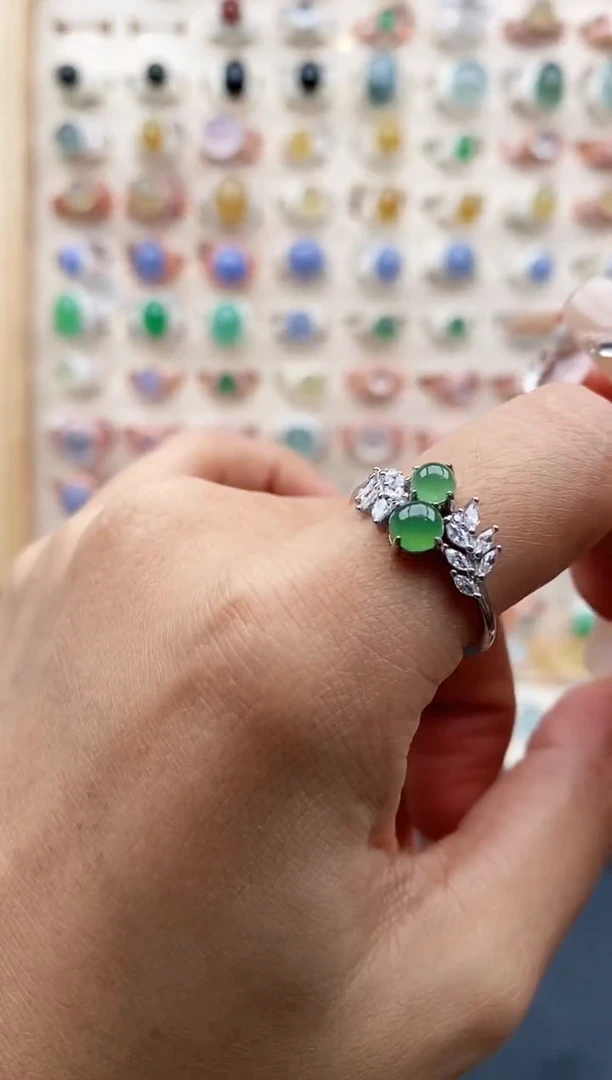 【闪购商品】翡翠戒指未镶嵌缅甸天然A货翡翠111  7+4