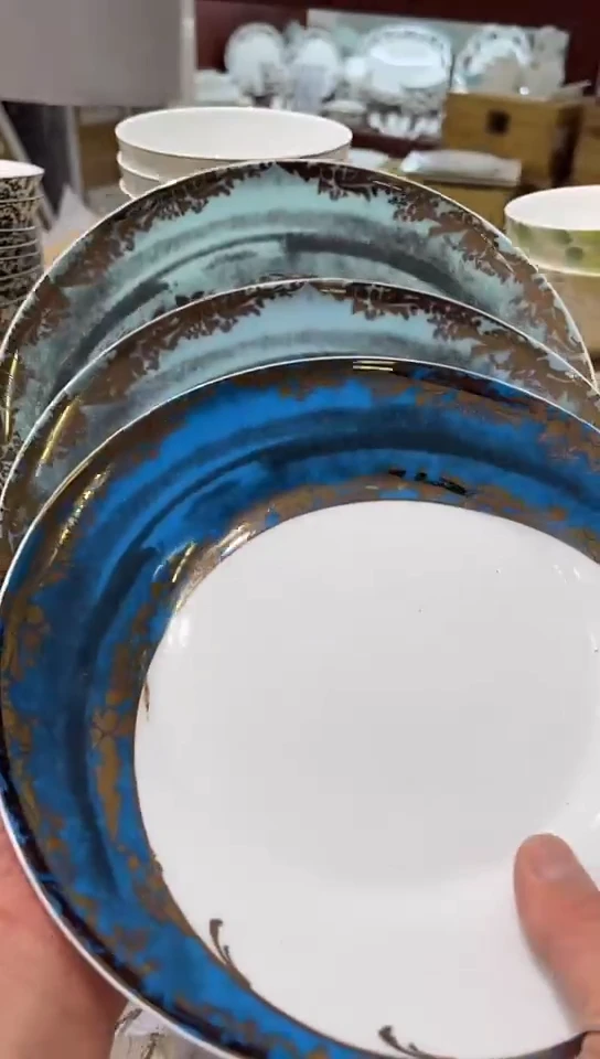 瓷3个盘子隆达骨瓷样品