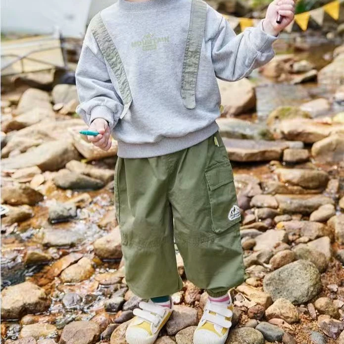 【饼干家】252儿童新款休闲裤 微瑕染色介意别拍