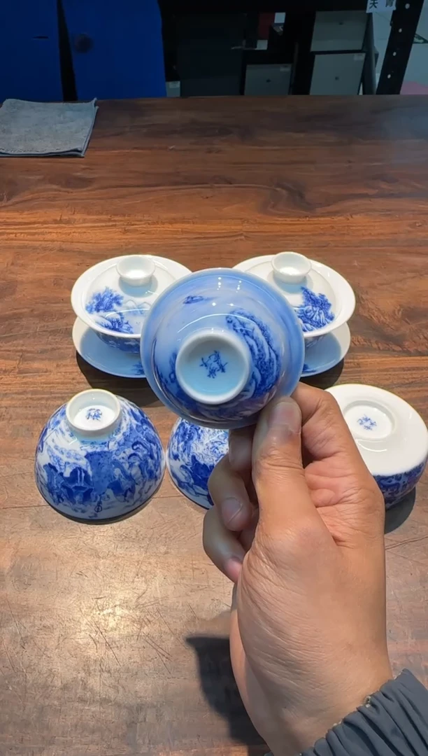 【闪购商品】九段烧 妙手青花 雪景小撇口杯