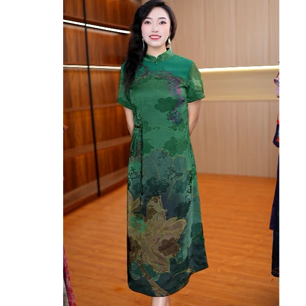 8-961-33新款精致旗袍连衣裙