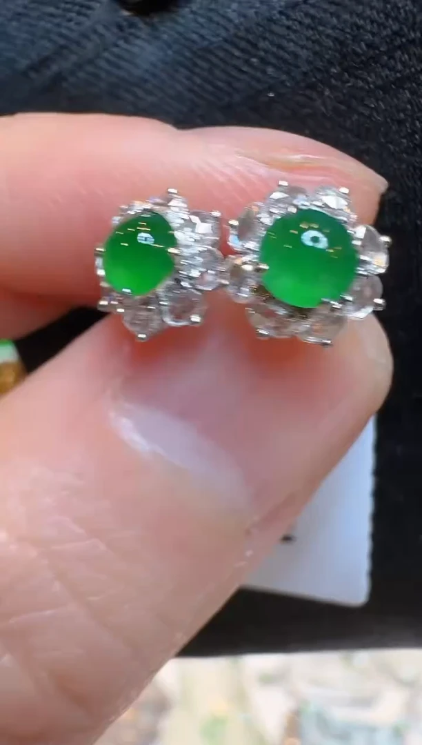 【闪购商品】翡翠耳饰18K金镶嵌多样性团购发一件