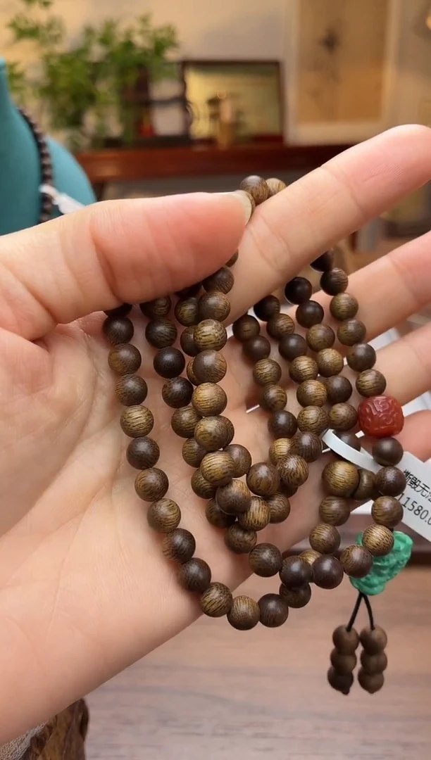 沉香手串沉香【非遗】富森红土上品06*108沉水设计
