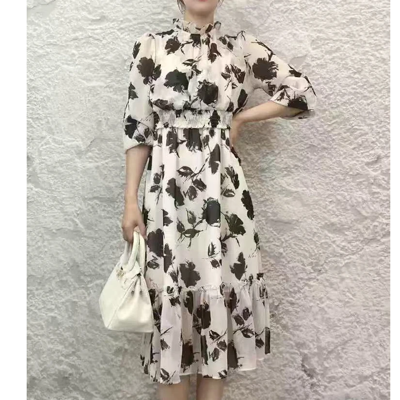 T1285显瘦长裙碎花气质时尚休闲百搭女士吊带套裙连衣裙