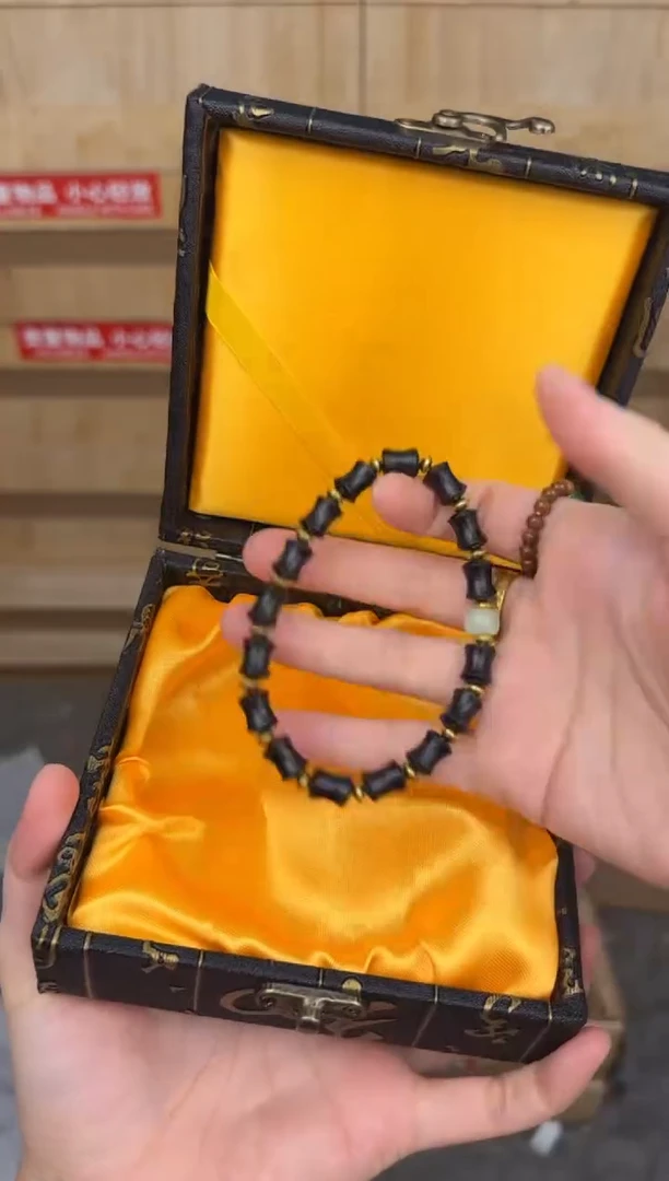 慈木器文玩阁黑檀竹节链接@@ys1775