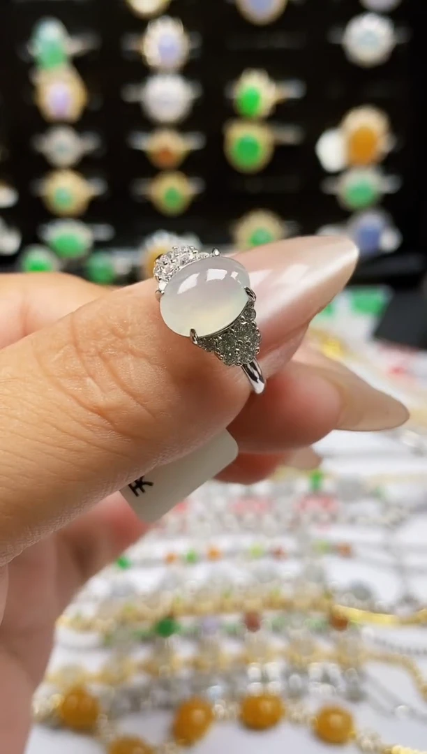 银S925镶嵌戒指翡翠0246