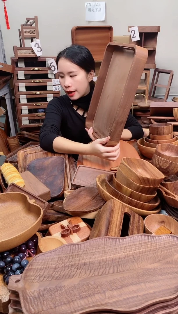 木 北美黑胡桃木圆角榫卯托盘39*29*5cm