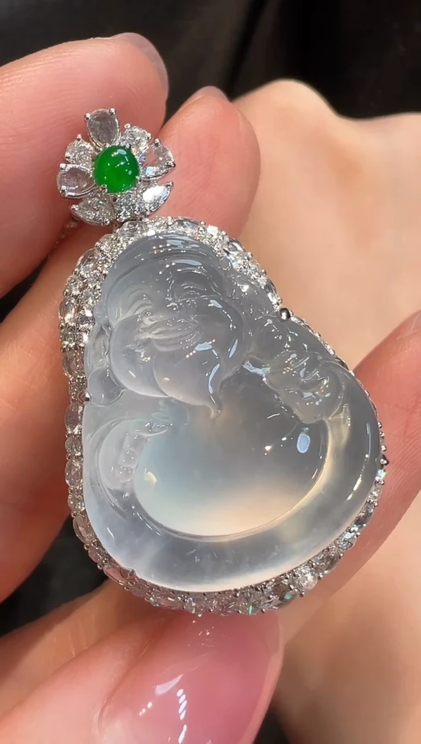 吊坠(不含链)18K金镶嵌翡翠L6