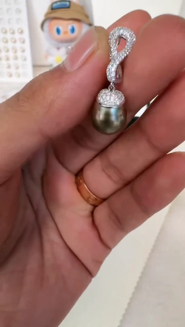 海水珍珠银S925镶嵌颈饰吊坠