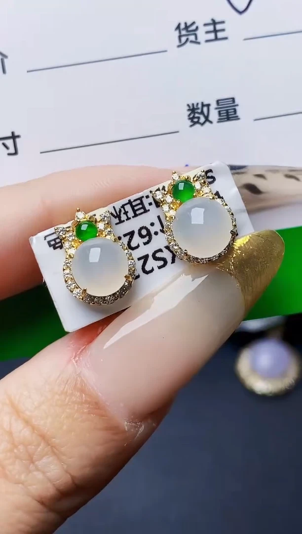银S925镶嵌戒指翡翠3034