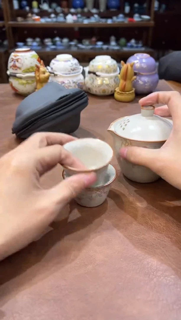 真的很便宜超好看会开片的旅行茶具