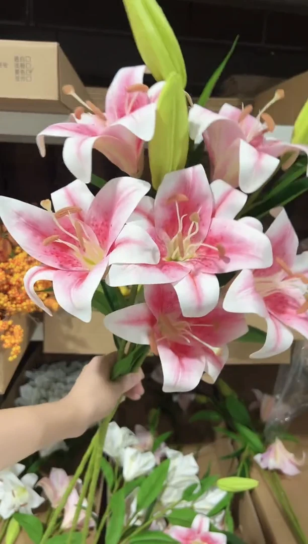3枝粉色大百合