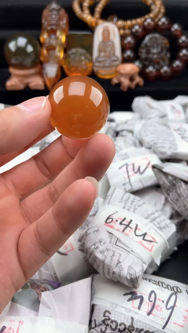 【闪购商品】琥珀颈饰未镶嵌卡28.8金棕珀单珠