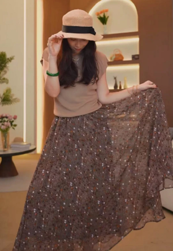 A Q3324 2025夏季新款气质显瘦小众半身裙