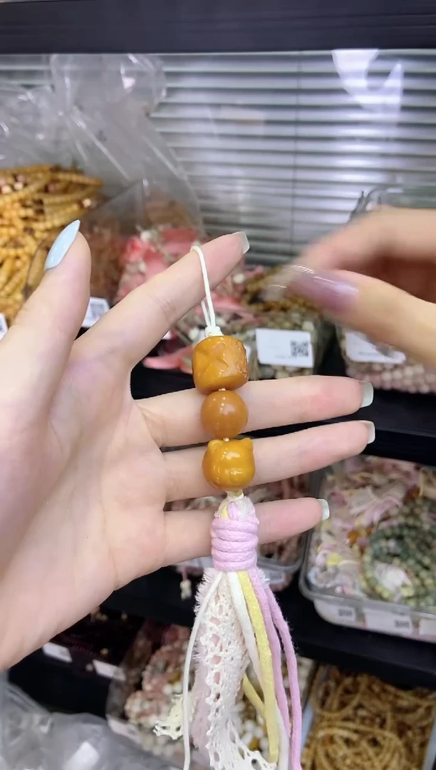 手串菩提根/象牙果黄油小熊面包手机链D-013-4