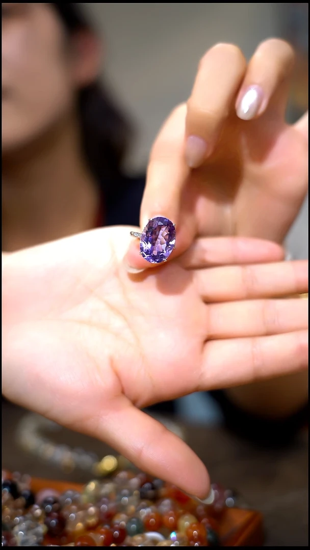 未镶嵌戒指水晶紫水晶