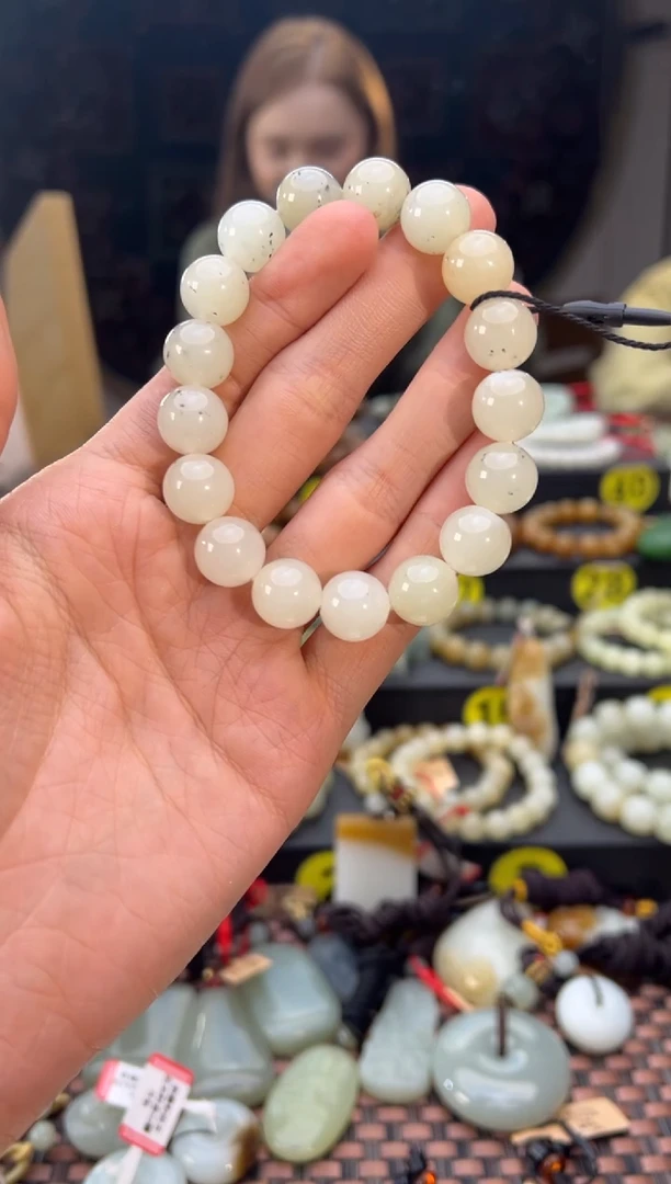 未镶嵌手串和田玉黑山料手串卡12