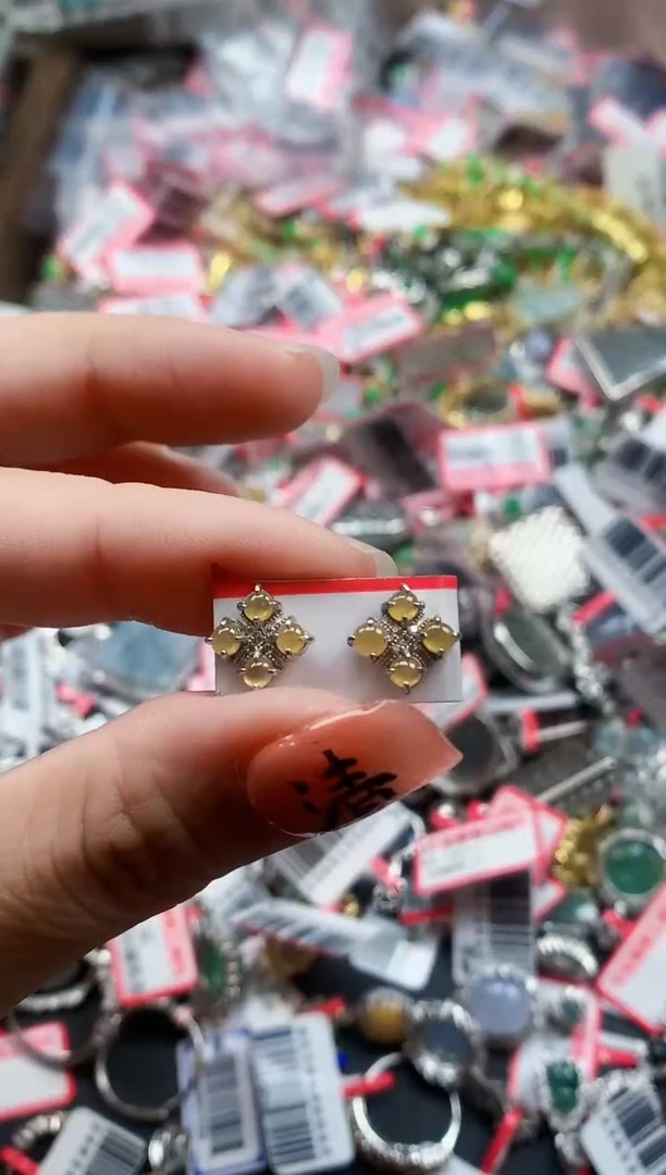 银S925镶嵌戒指翡翠天然A货缅甸翡翠