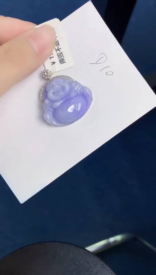 翡翠18K金镶嵌颈饰天然翡翠緬甸A貨