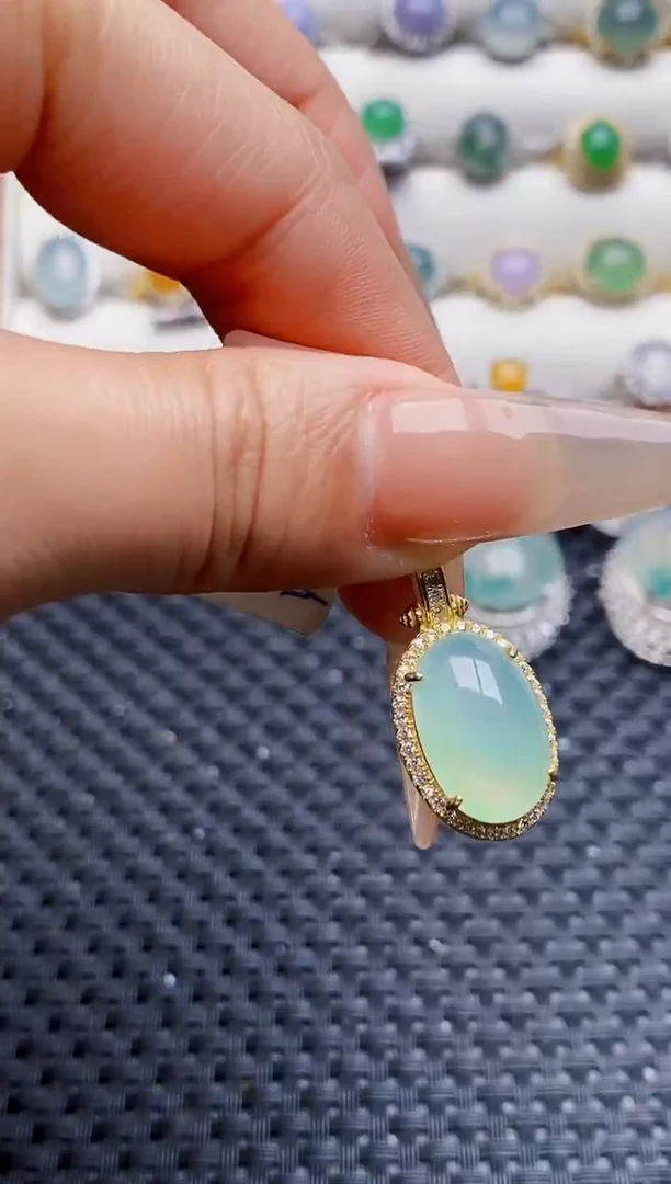 银S925镶嵌戒指翡翠9192