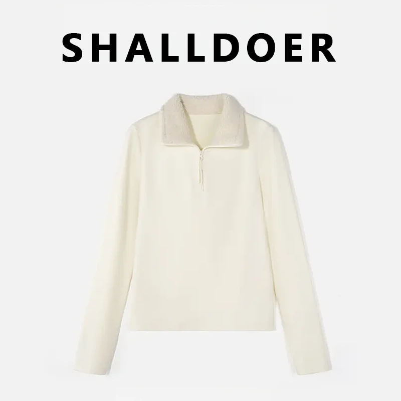 “炙热”2025秋冬新款韩系时尚潮流百搭休闲翻领舒适长袖T恤上衣女