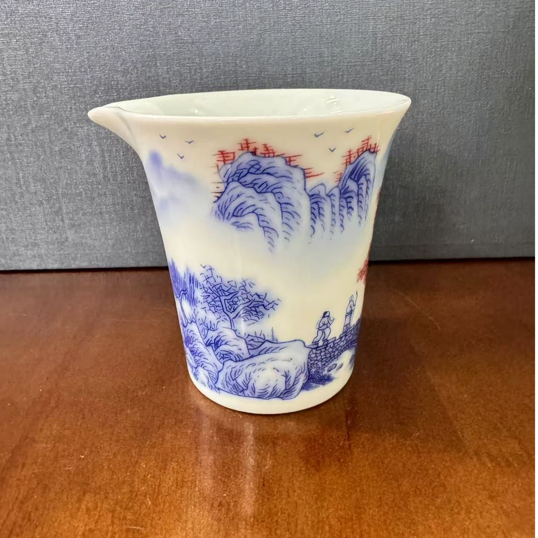 山水公道杯陶瓷中式功夫茶具礼盒简约中国风陶瓷高温烧制而成