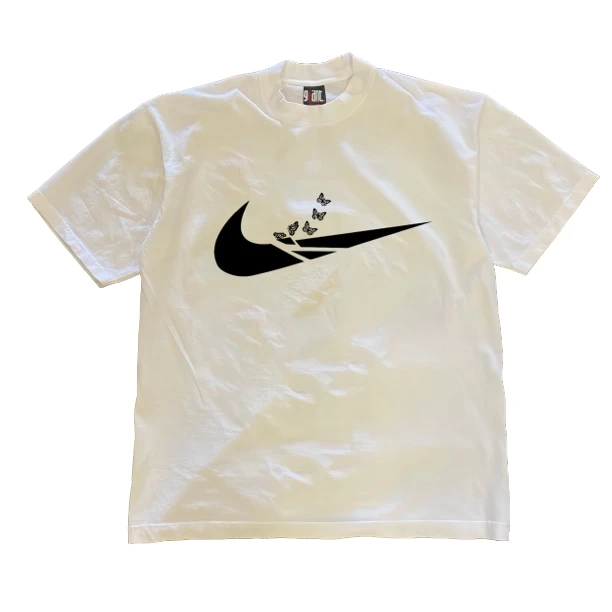 25款国潮印花短袖T恤衣服宽松夏季半袖禅意情侣白色圆领男装