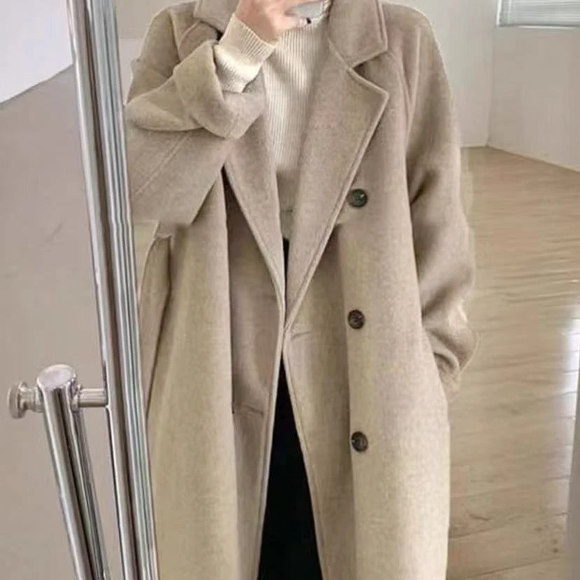 【影姐宠粉】2025气质赫本风双面羊毛大衣韩版9012