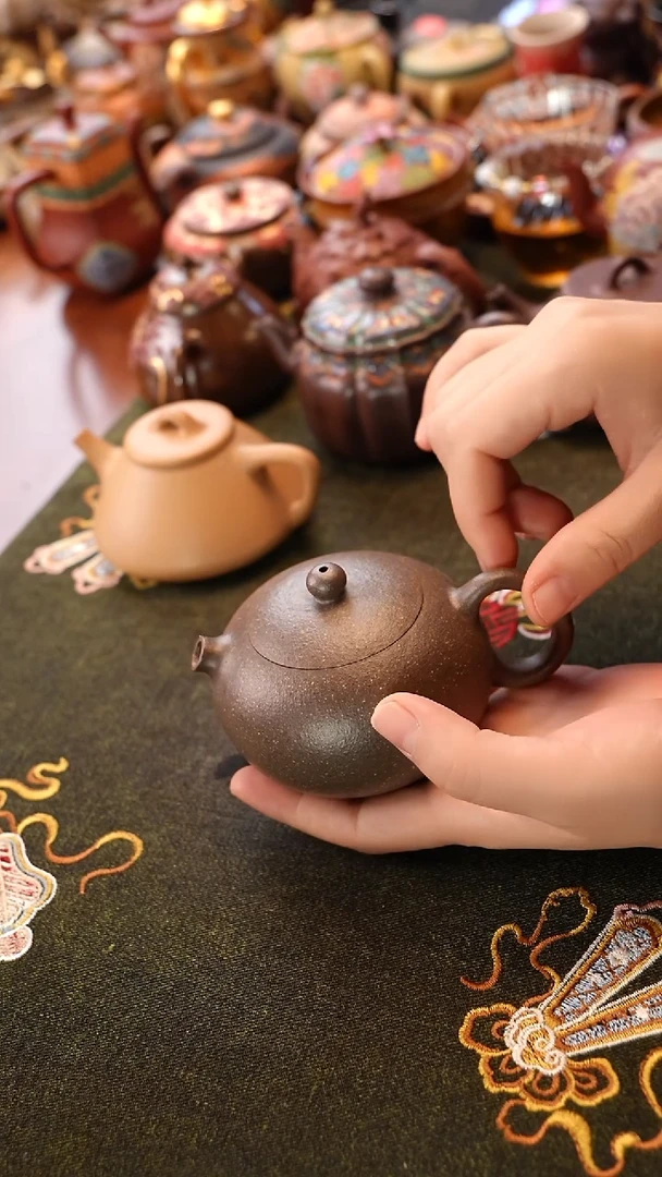 茶壶紫砂青段圆西施