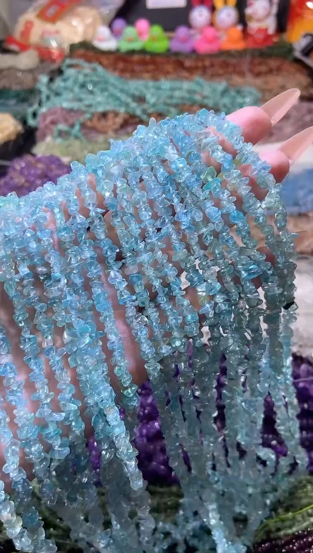 水晶珠宝半成品未镶嵌小蓝磷灰