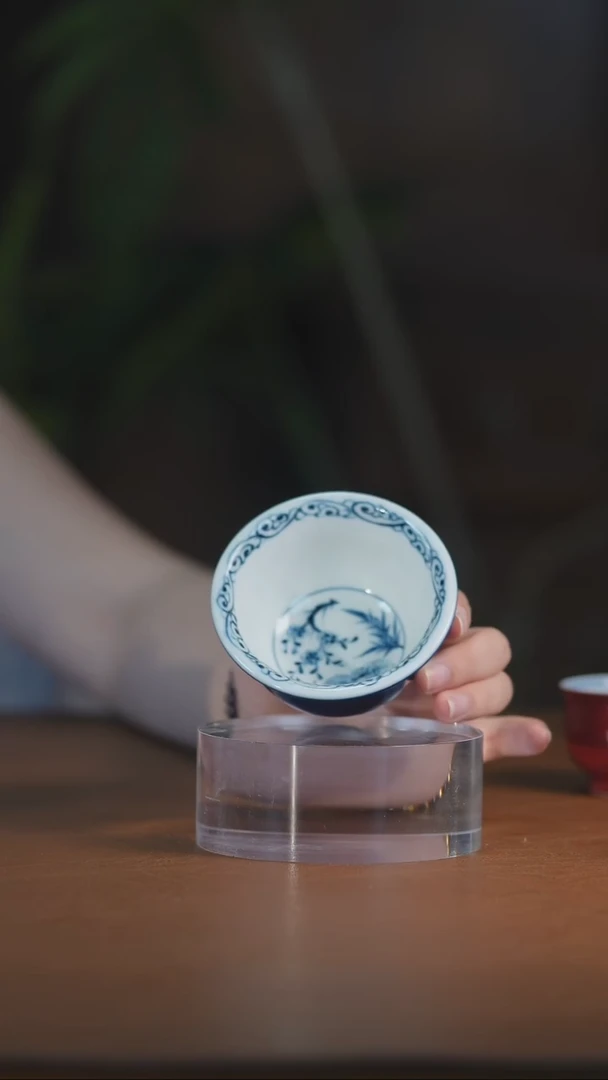 记内绘松竹梅压手杯