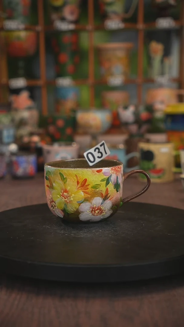 紫砂油画手绘釉下彩037