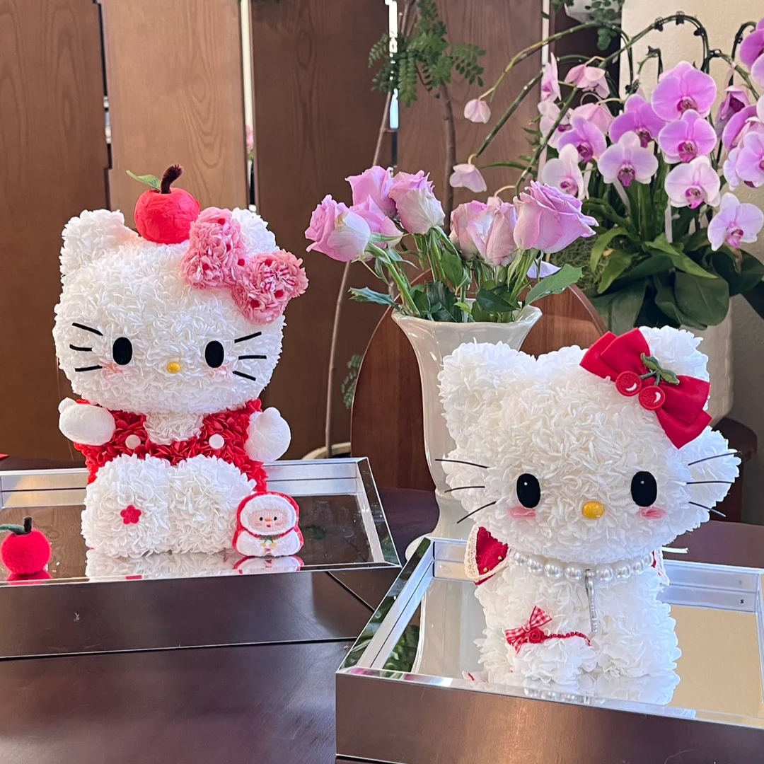 【kitty】苹果小猫kitty永生花手作礼盒送女友老婆闺蜜高级礼物摆件