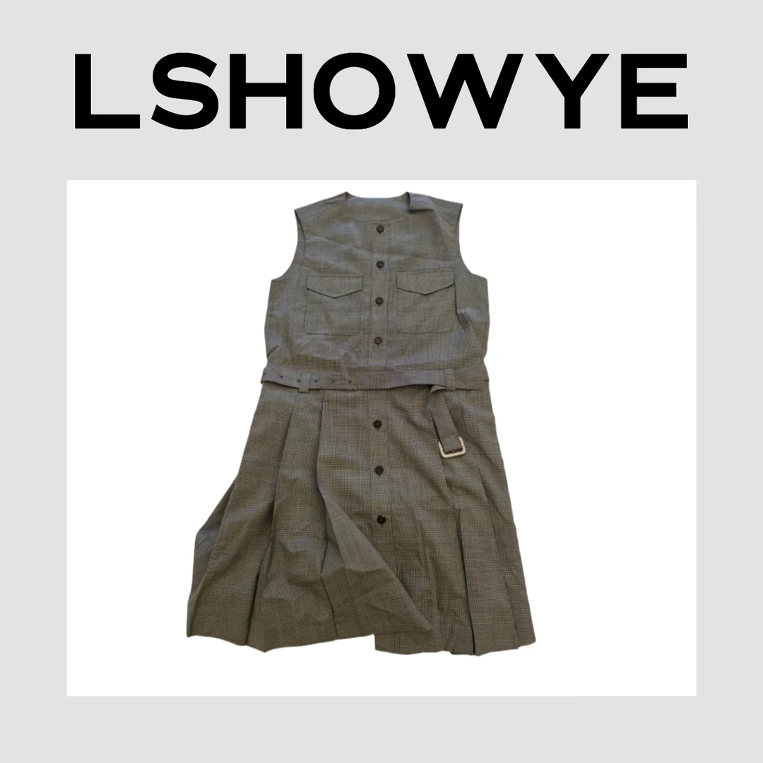 LSHOWYE｜早秋丝毛格纹无袖连衣裙 DZ-7801