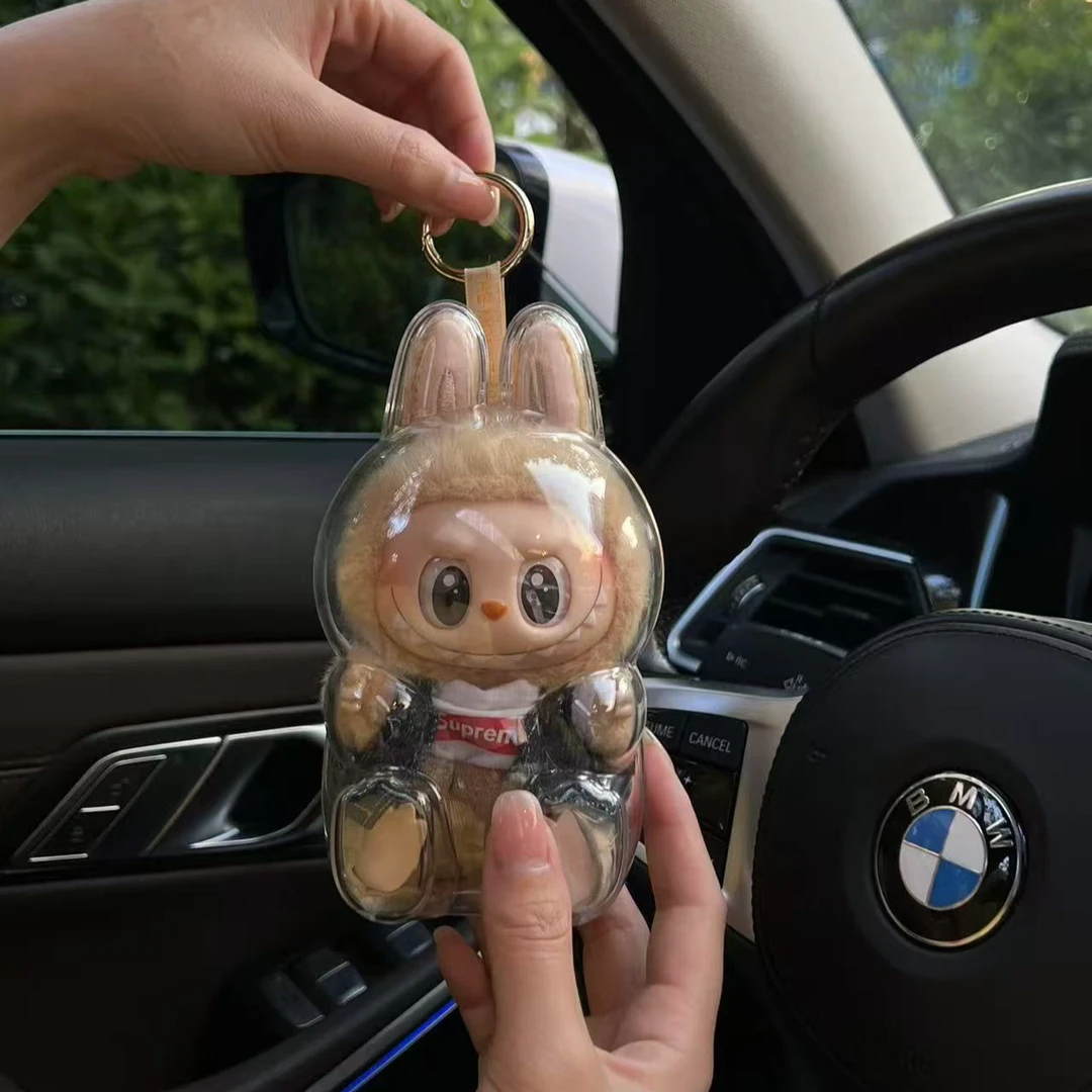 labubu拉布布保护壳高透耐磨高颜值保护套亚克力泡泡玛特防尘罩