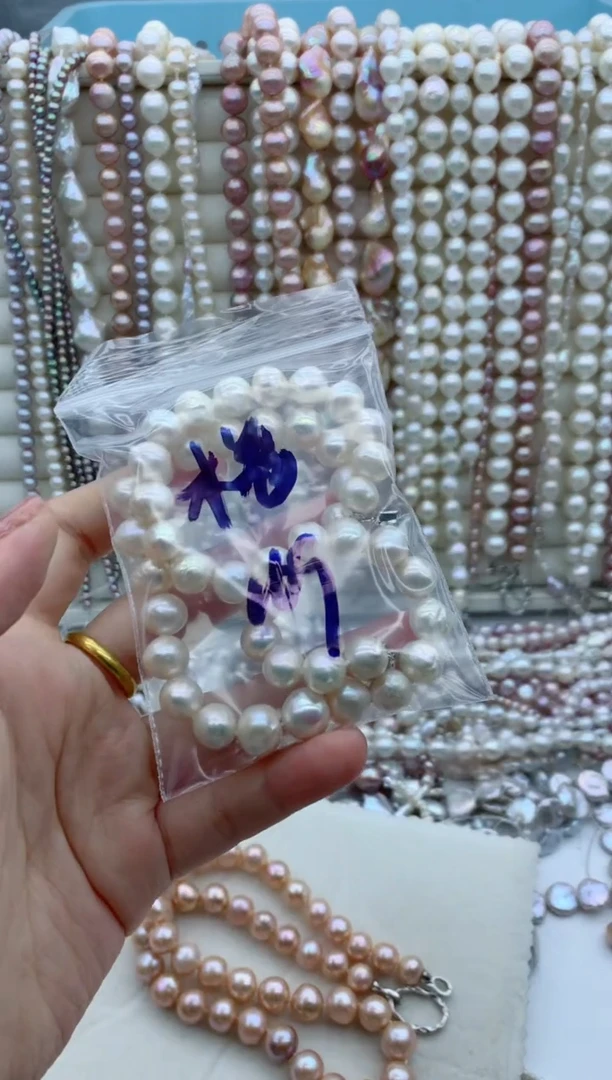 淡水珍珠银S925镶嵌项链xl