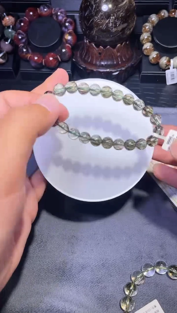 水晶手链未镶嵌绿超七单圈A8（多样性发其一）
